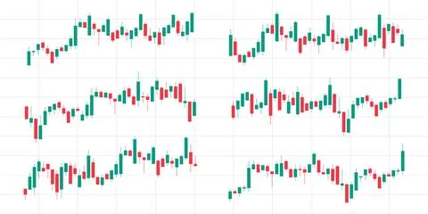 Stock market crypto Candlestick pattern in forex or stock market in green and Stock Illustration