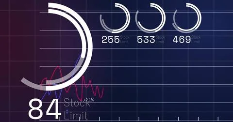 Stock market data and analytics image over financial graph background Stock Illustration
