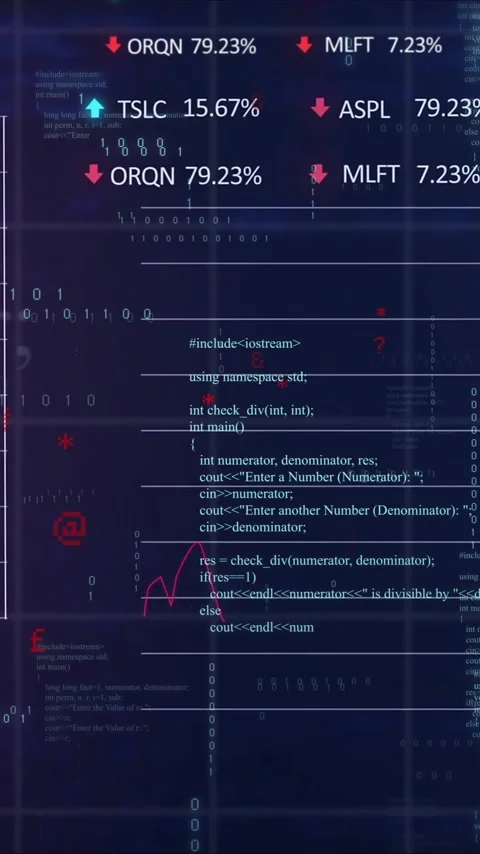 Stock market data and coding animation over financial graph and charts Stock Footage 320280235