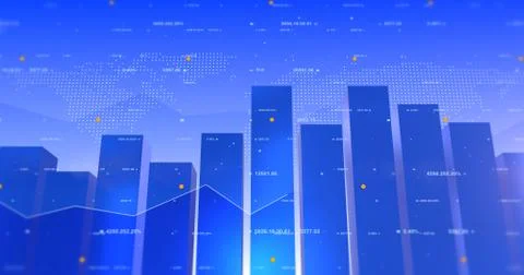 Stock Market Data Background With Line And Bar Charts Stock Illustration