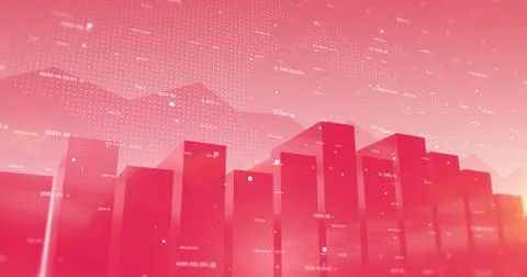 Stock Market Data Background With Line And Bar Charts Stock Illustration
