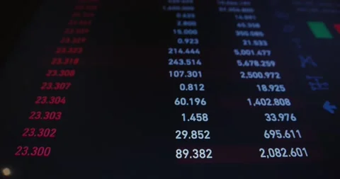 Stock market data on big screen Stock Footage 237932641