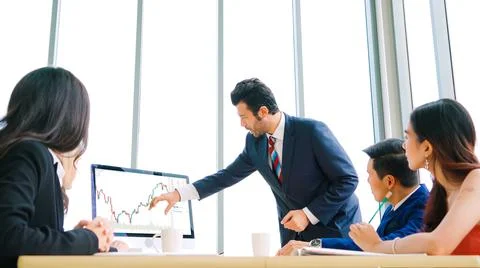 Stock market data chart analysis by ingenious computer software Stock Photos
