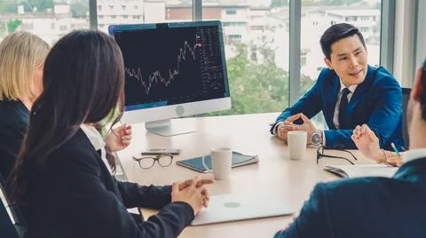 Stock market data chart analysis by ingenious computer software Stock Photos
