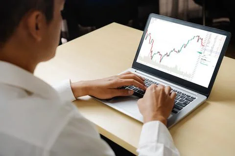 Stock market data chart analysis by ingenious computer software Stock Photos