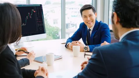 Stock market data chart analysis by ingenious computer software Stock Photos