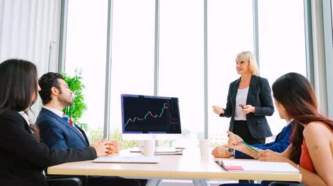 Stock market data chart analysis by ingenious computer software Stock Photos