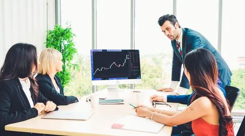 Stock market data chart analysis by ingenious computer software Stock Photos