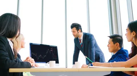 Stock market data chart analysis by ingenious computer software Stock Photos