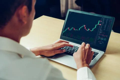 Stock market data chart analysis by ingenious computer software Stock Photos