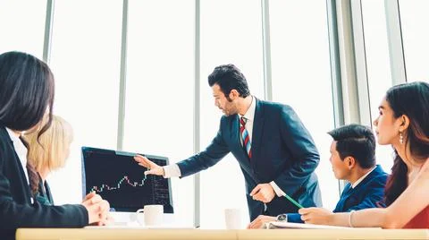 Stock market data chart analysis by ingenious computer software Stock Photos