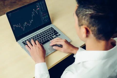 Stock market data chart analysis by ingenious computer software Stock Photos