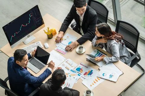 Stock market data chart analysis by ingenious computer software Stock Photos
