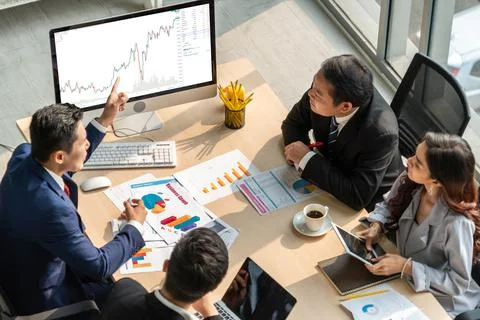 Stock market data chart analysis by ingenious computer software Stock Photos