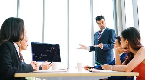 Stock market data chart analysis by ingenious computer software Stock Photos