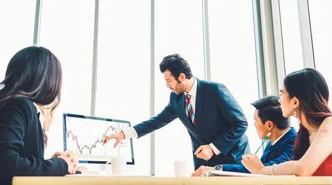 Stock market data chart analysis by ingenious computer software Stock Photos