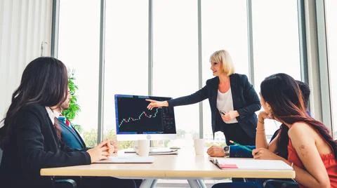 Stock market data chart analysis by ingenious computer software Stock Photos