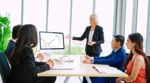 Stock market data chart analysis by ingenious computer software Stock Photos