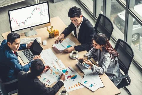 Stock market data chart analysis by ingenious computer software Stock Photos