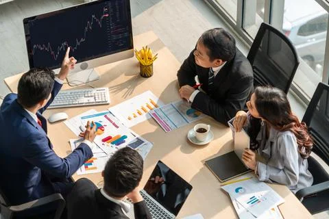 Stock market data chart analysis by ingenious computer software Stock Photos