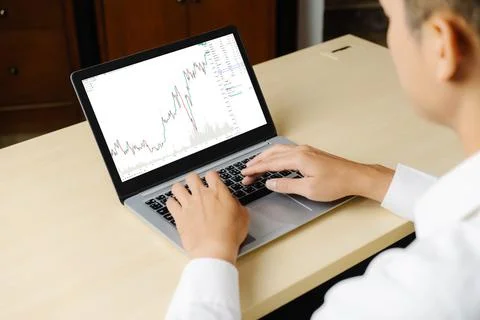 Stock market data chart analysis by ingenious computer software Stock Photos