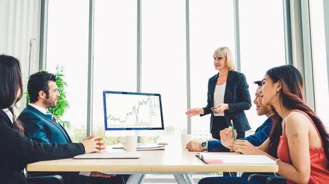 Stock market data chart analysis by ingenious computer software Stock Photos