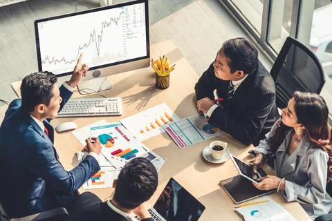 Stock market data chart analysis by ingenious computer software Stock Photos
