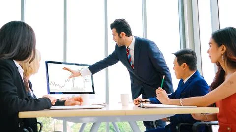 Stock market data chart analysis by ingenious computer software Stock Photos