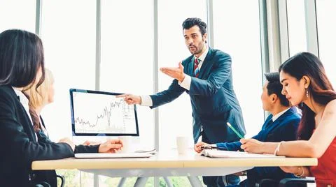 Stock market data chart analysis by ingenious computer software Stock Photos