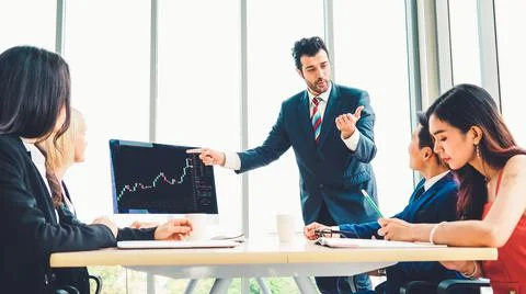 Stock market data chart analysis by ingenious computer software Stock Photos