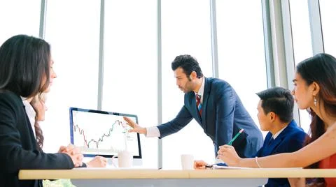 Stock market data chart analysis by ingenious computer software Stock Photos