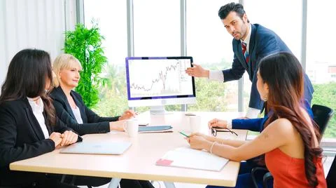 Stock market data chart analysis by ingenious computer software Stock Photos