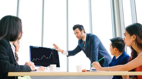 Stock market data chart analysis by ingenious computer software Stock Photos
