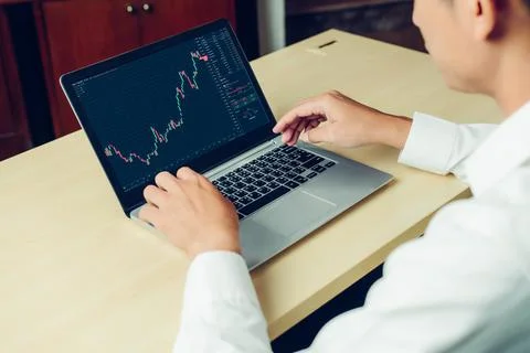 Stock market data chart analysis by ingenious computer software Stock Photos