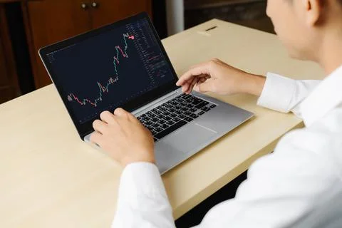 Stock market data chart analysis by ingenious computer software Stock Photos