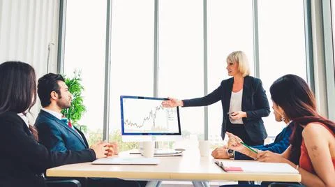 Stock market data chart analysis by ingenious computer software Stock Photos