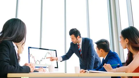 Stock market data chart analysis by ingenious computer software Stock Photos