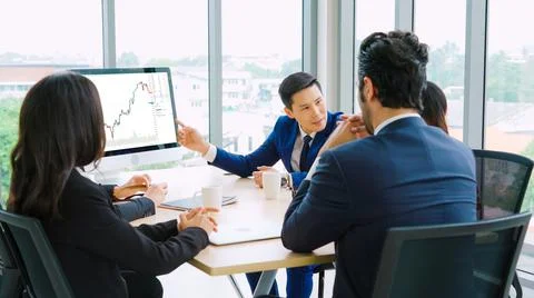 Stock market data chart analysis by ingenious computer software Stock Photos