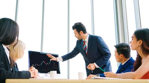 Stock market data chart analysis by ingenious computer software Stock Photos