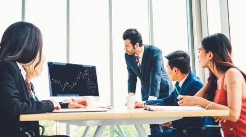 Stock market data chart analysis by ingenious computer software Stock Photos