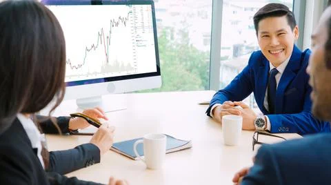 Stock market data chart analysis by ingenious computer software Stock Photos