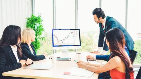 Stock market data chart analysis by ingenious computer software Stock Photos