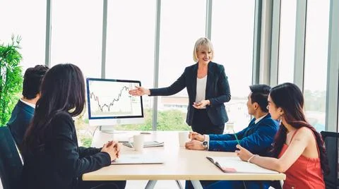Stock market data chart analysis by ingenious computer software Stock Photos