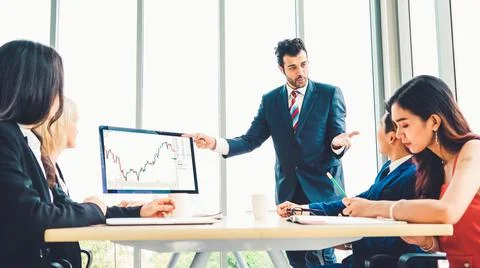 Stock market data chart analysis by ingenious computer software Stock Photos