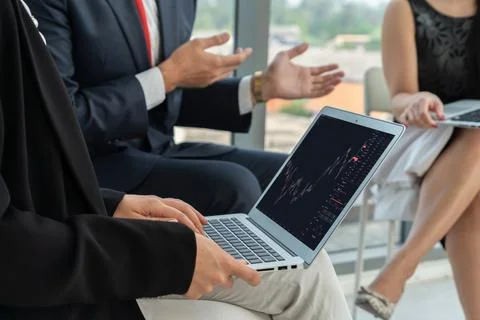 Stock market data chart analysis by ingenious computer software Stock Photos
