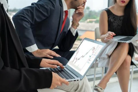 Stock market data chart analysis by ingenious computer software Stock Photos