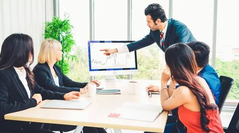 Stock market data chart analysis by ingenious computer software Stock Photos