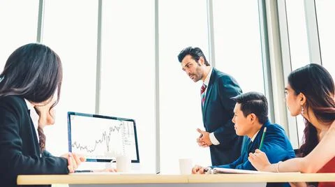 Stock market data chart analysis by ingenious computer software Stock Photos