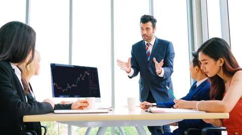 Stock market data chart analysis by ingenious computer software Stock Photos