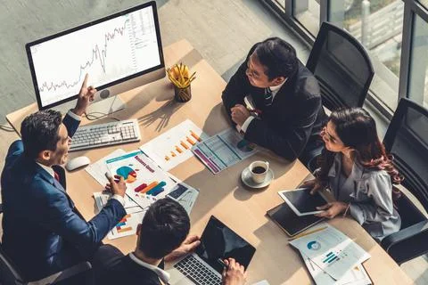 Stock market data chart analysis by ingenious computer software Stock Photos